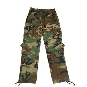 Must Way Camouflage Tactical Cargo Pants Men Green Camo Canvas Sz 32